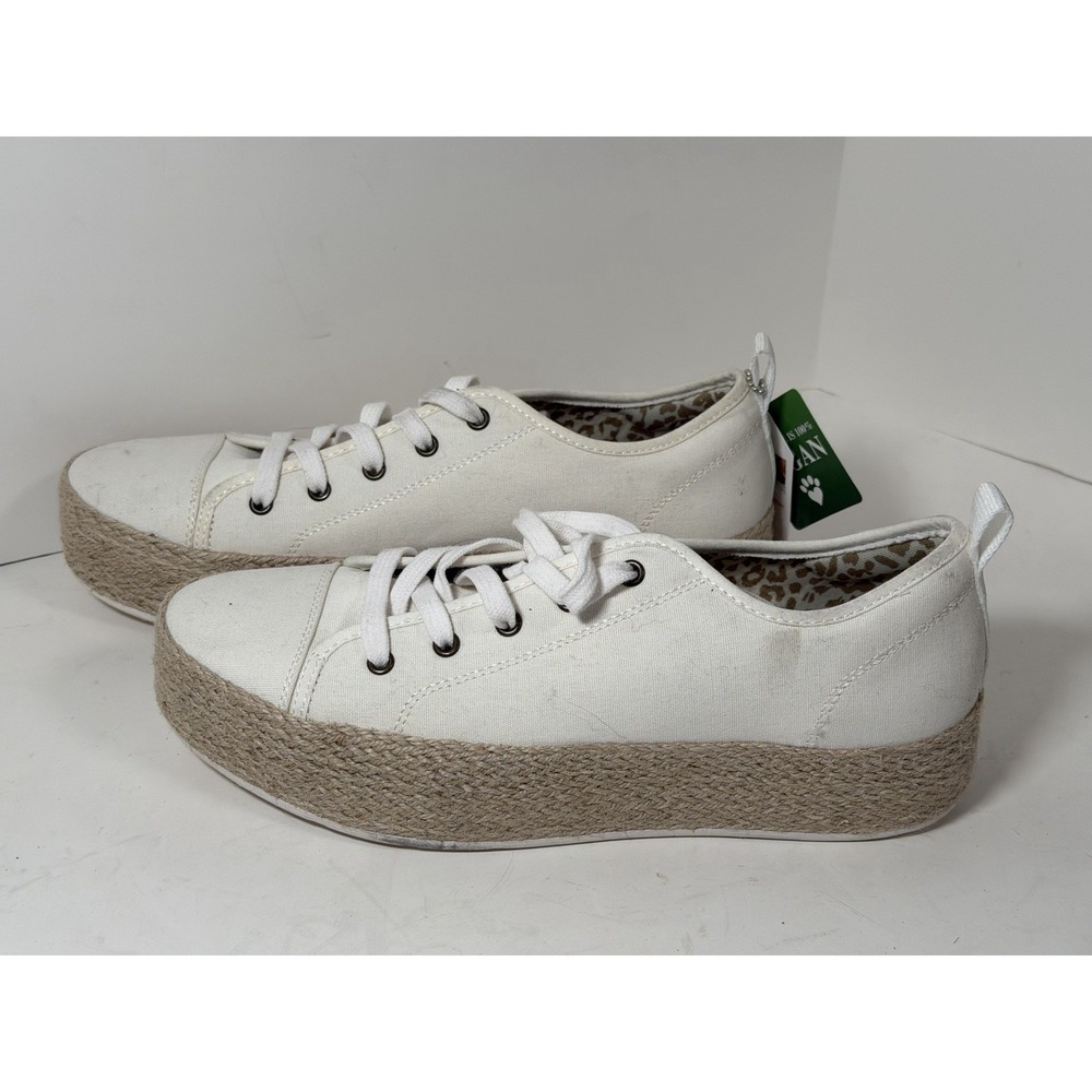Skechers, Bobs Sesame Espadrille Lace Up Sneakers, White, Size 9.5